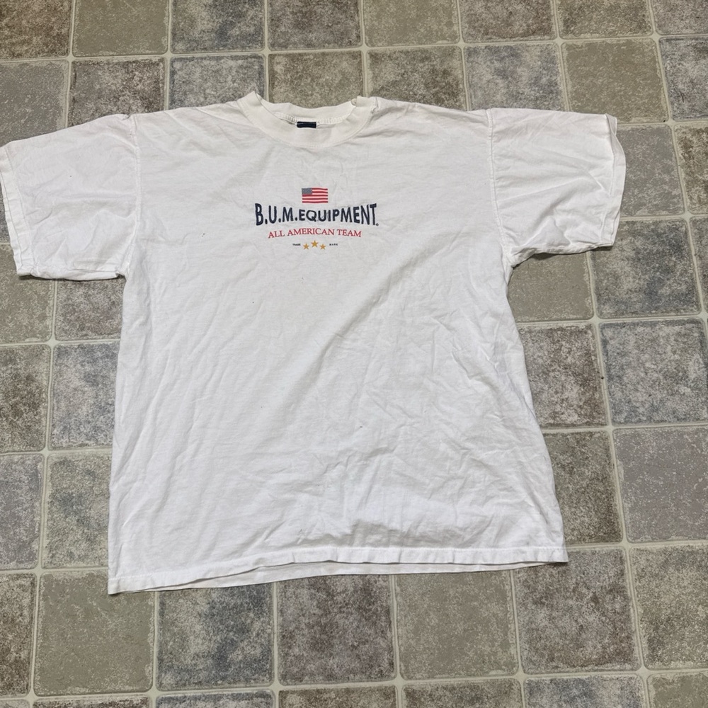 BUM Equipment Men’s White Crewneck Logo T-Shirt